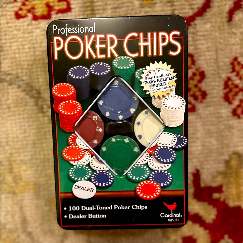Cardinal Professional Poker Chips Set – 100 Dual-Toned Chips